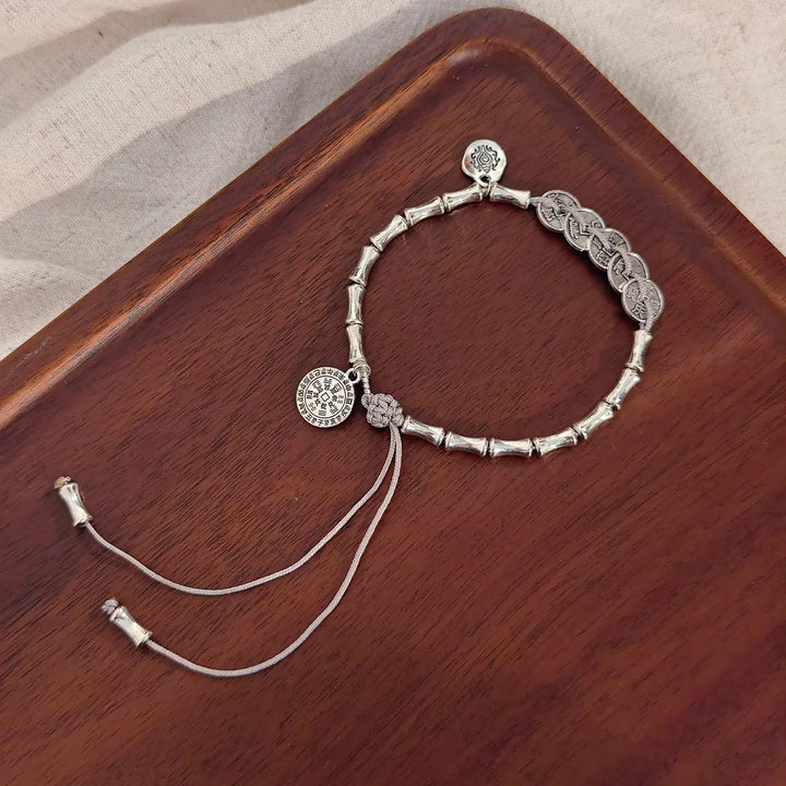 Silver Chain Adjustable Heart Charm Bracelet