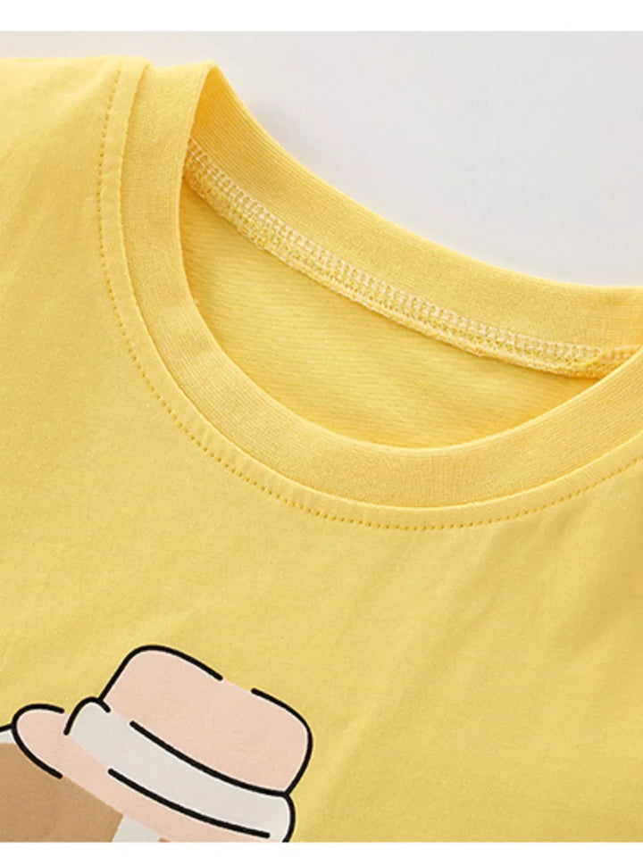 Children's Dog Graphic T-Shirt and Shorts Set