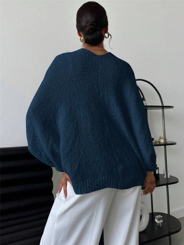 Twist-Front Textured Knit Cardigan