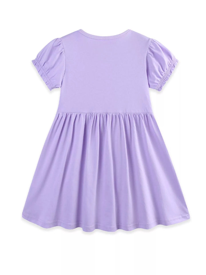 Children's Floral Puff Sleeve Casual Dress