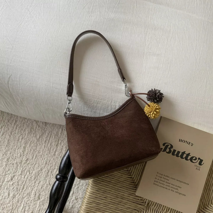 Suede Crossbody Bag with Adjustable Shoulder Strap