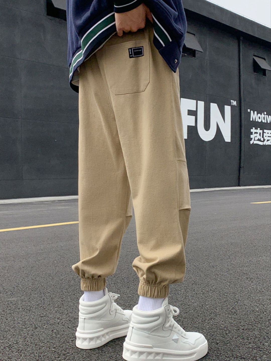 Men's Plus Size Drawstring Joggers with Pockets