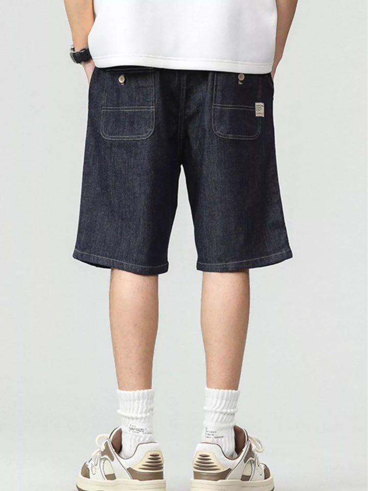 Men's Plus Size Drawstring Denim Shorts