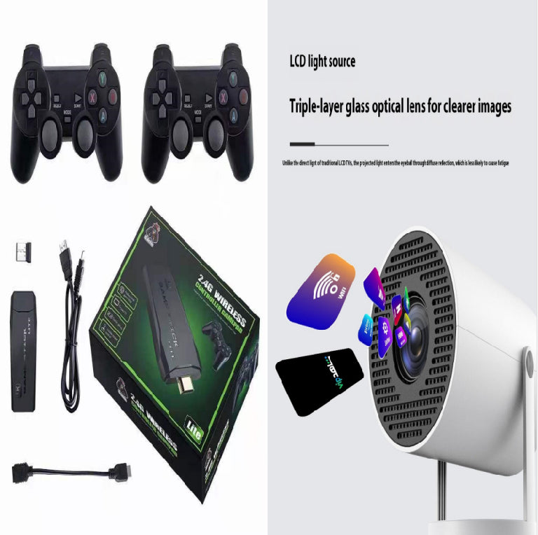M8 Tv Mini Hd Wireless Arcade Joystick Double Fc Game Console Family U Bao Game Console Ps1