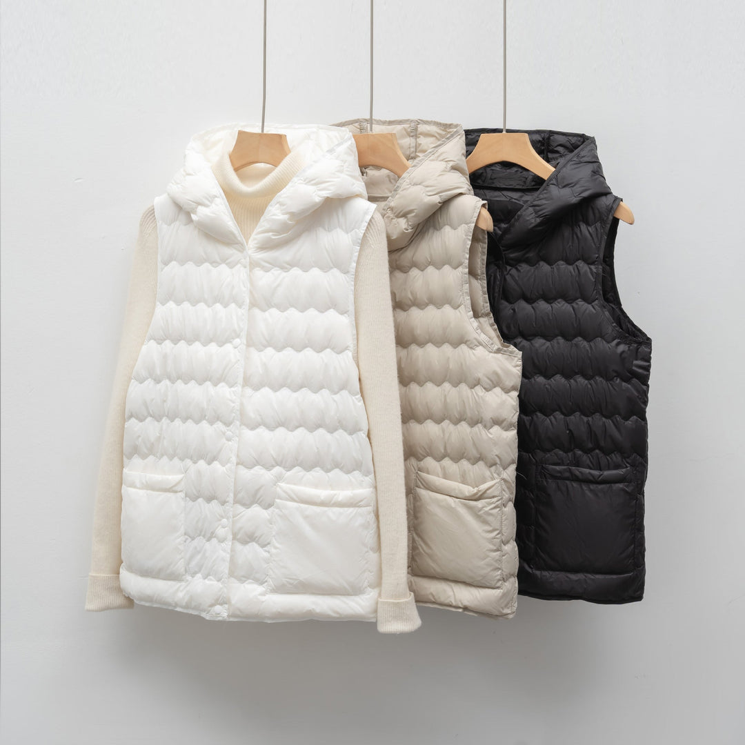 New National Standard Hooded Women's Vest For Autumn And Winter