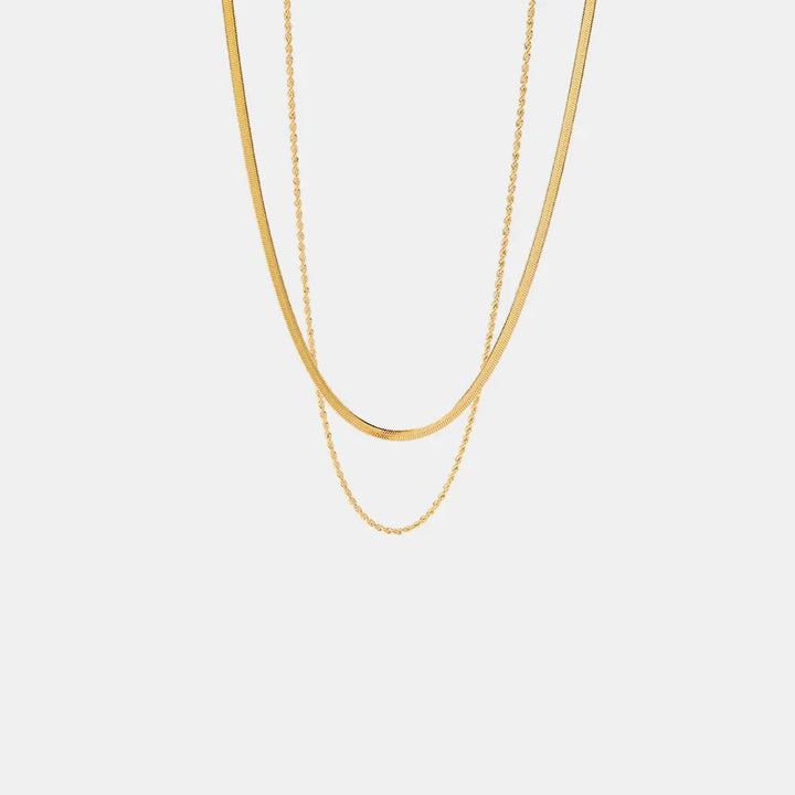 18K Gold-Plated Double-Layered Necklace