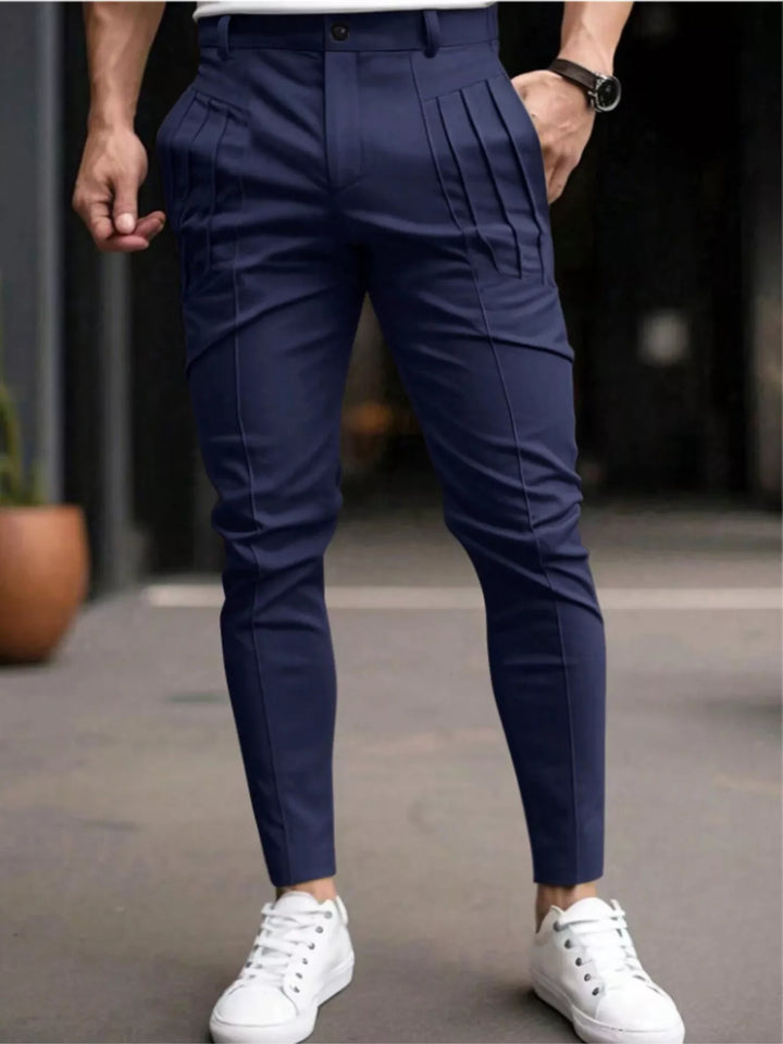 Men's Full Size Pleated Slim Fit Casual Pants Plus Size