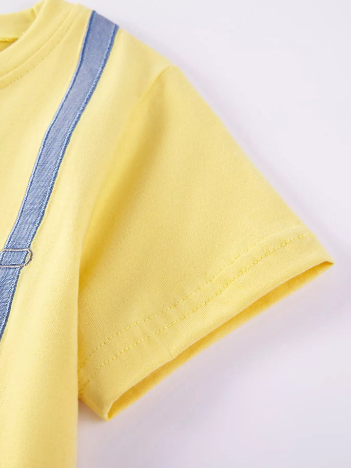 Children's Bow Embroidered Round Neck T-Shirt