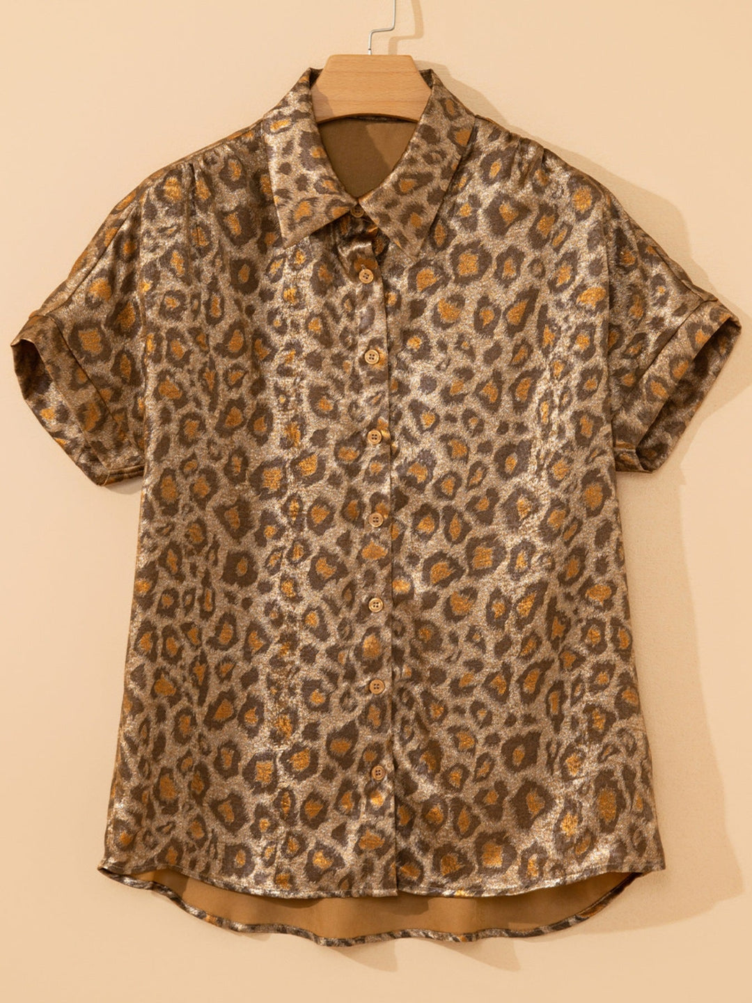 Leopard Print Button-Down Shirt