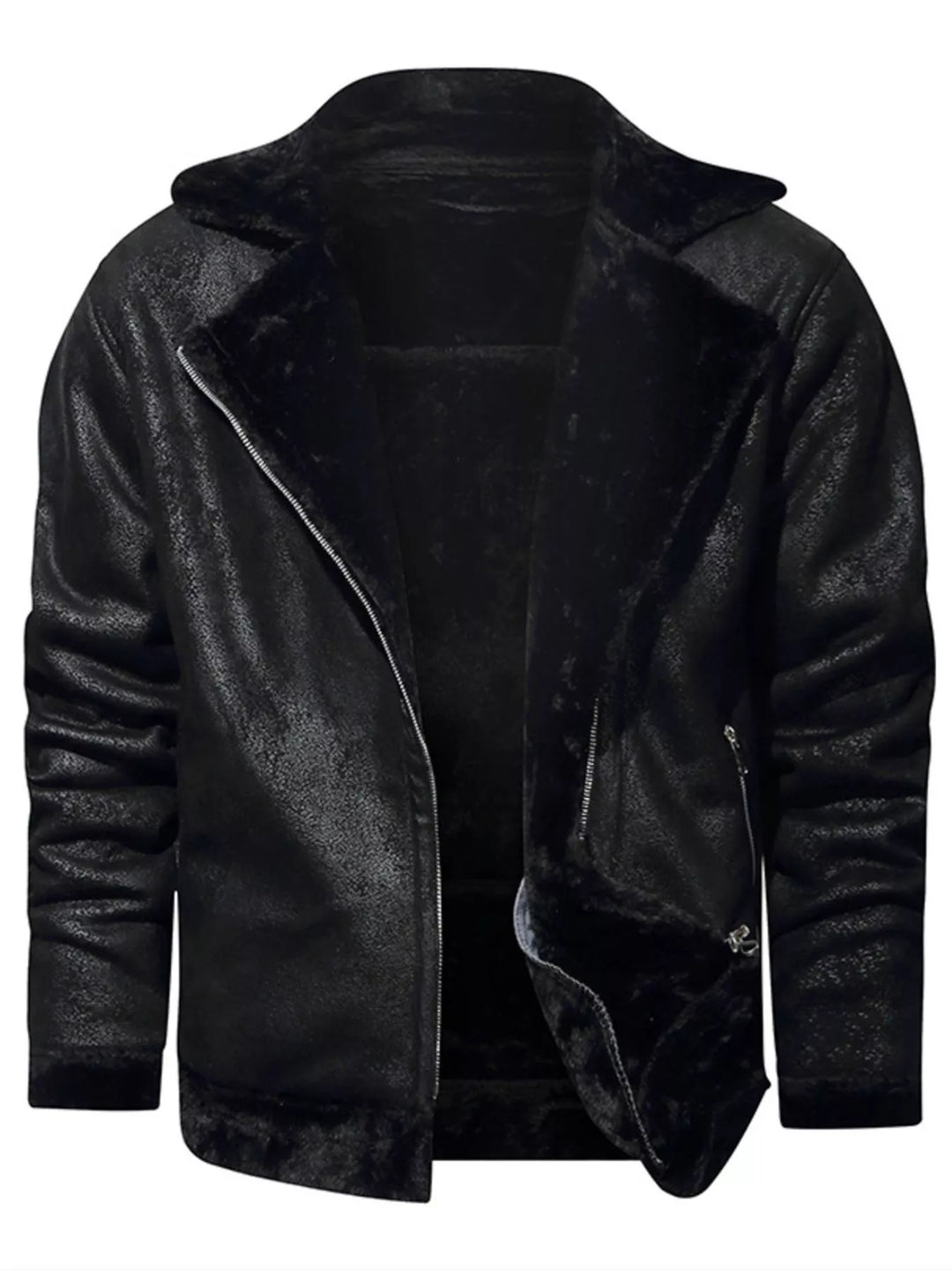 Men's Plus Size Zip Up Fuzzy Outerwear