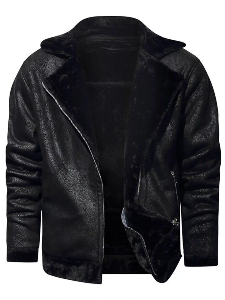 Men's Plus Size Zip Up Fuzzy Outerwear