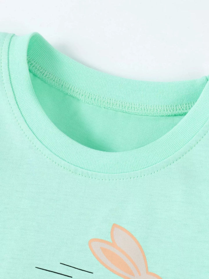 Children's Snail and Bunny Race Graphic Short Sleeve T-Shirt