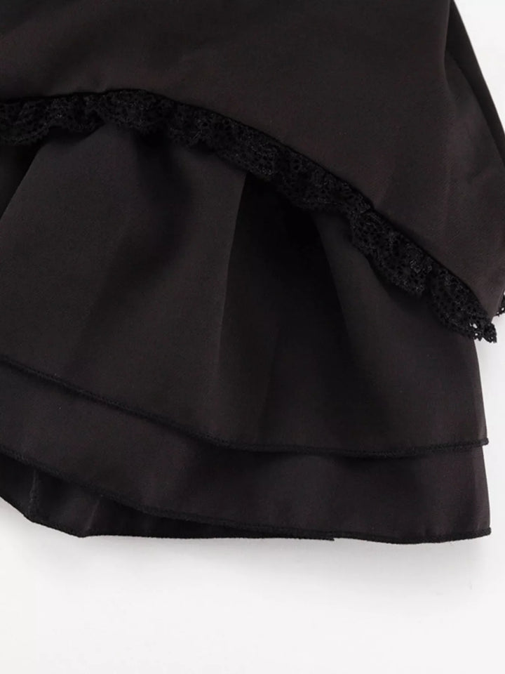 Tie-Shoulder Ruffled Mini Dress