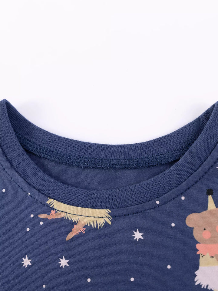 Children's Cartoon Print Tulle Dress