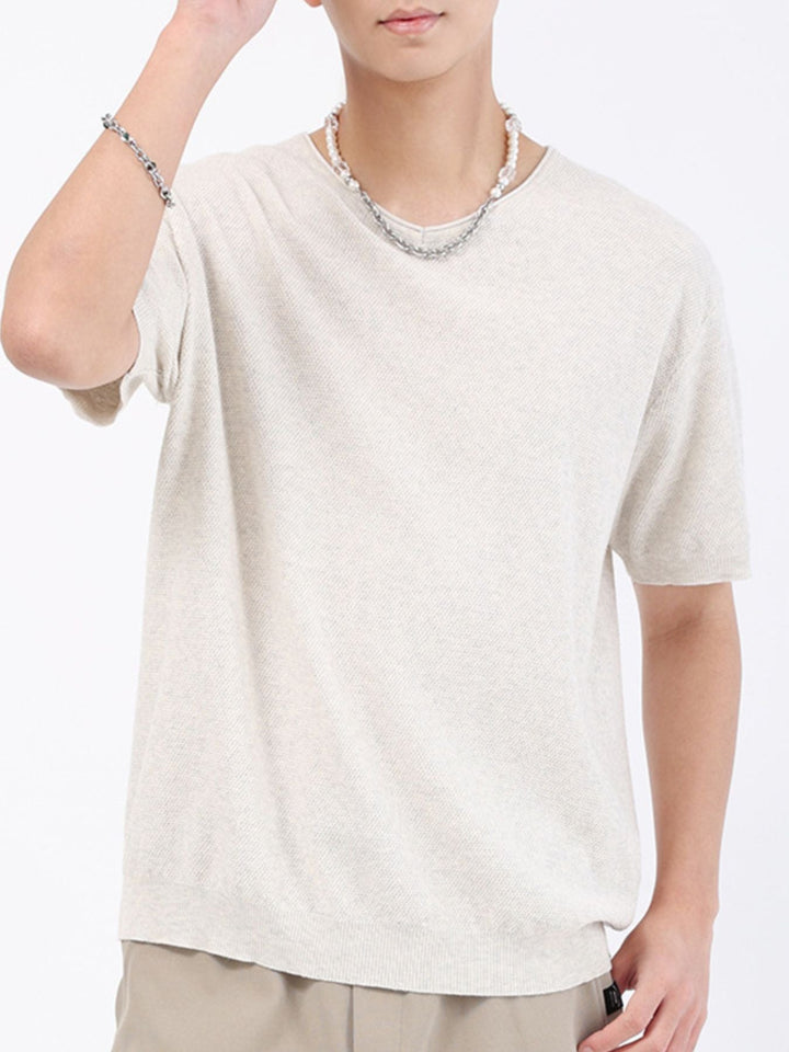 Men's Plus Size Casual Knit Short Sleeve T-Shirt