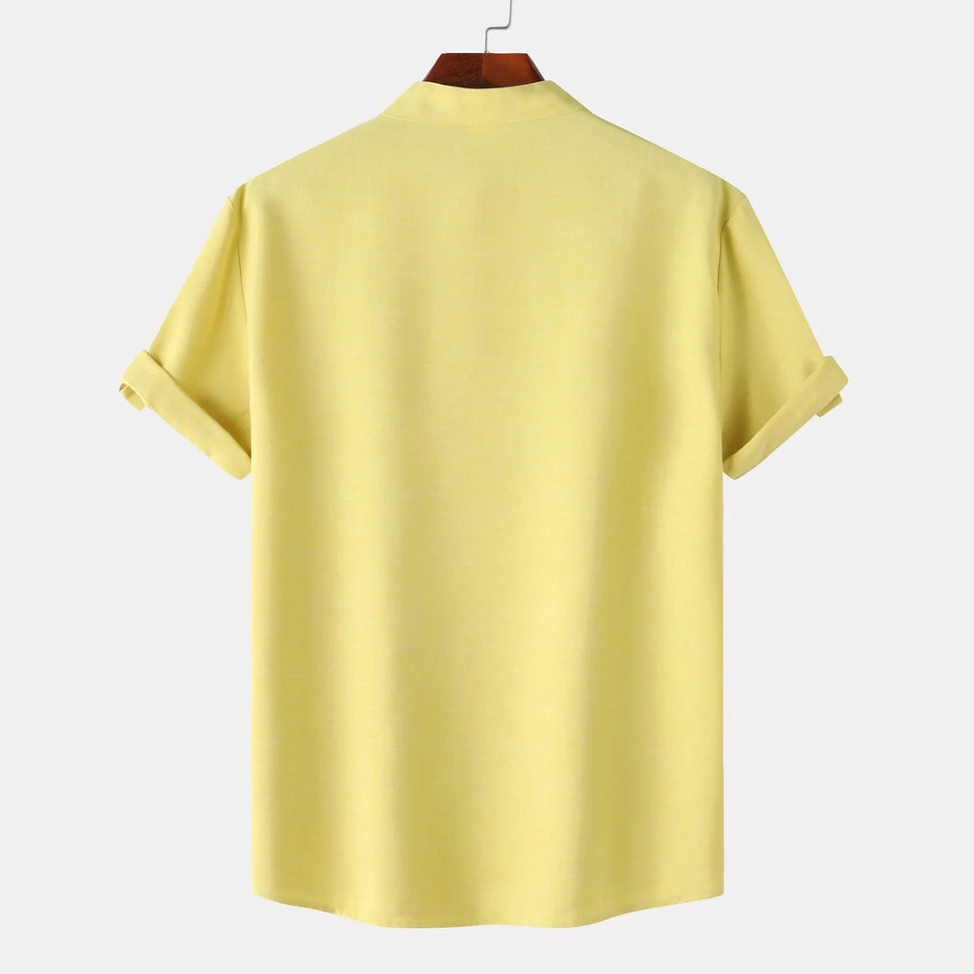 Men's Button Detail Short Sleeve Blouse