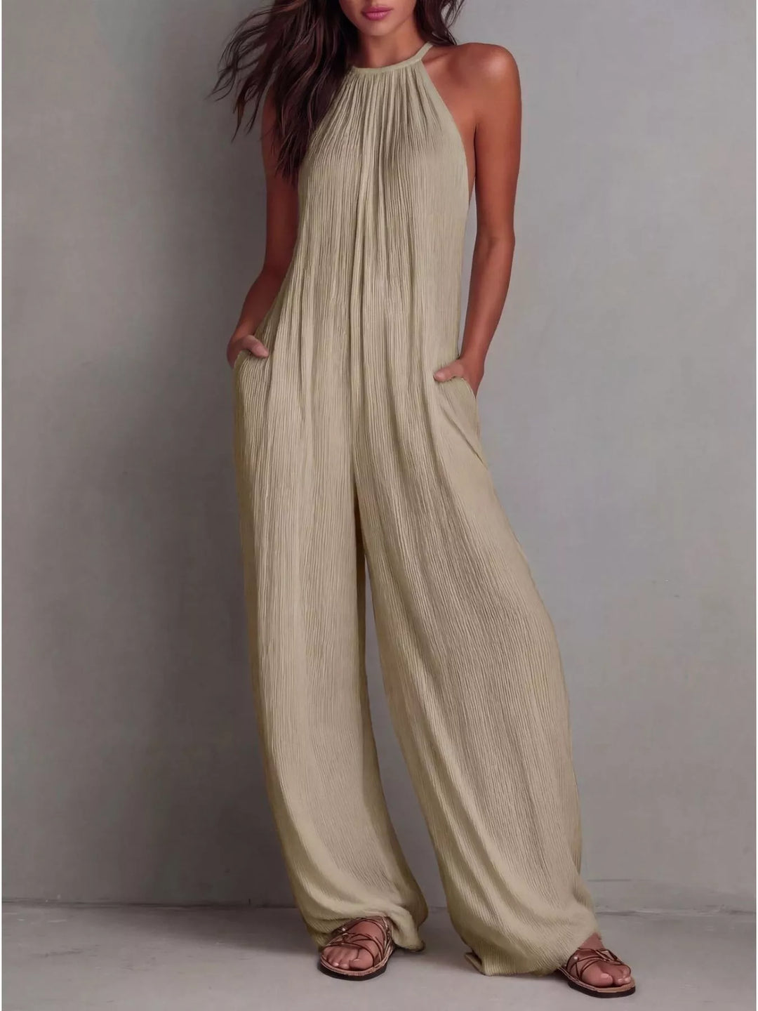 Sleeveless Wide-Leg Jumpsuit