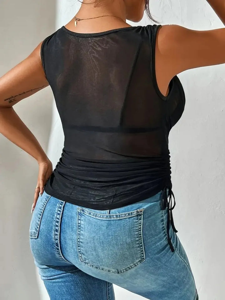 Side Drawstring Ruched Tank