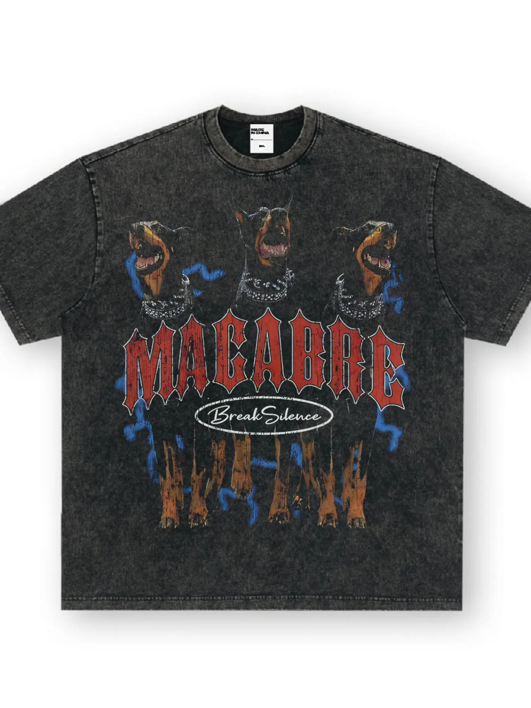 Men's Dog Graphic Oversized Round Neck T-Shirt