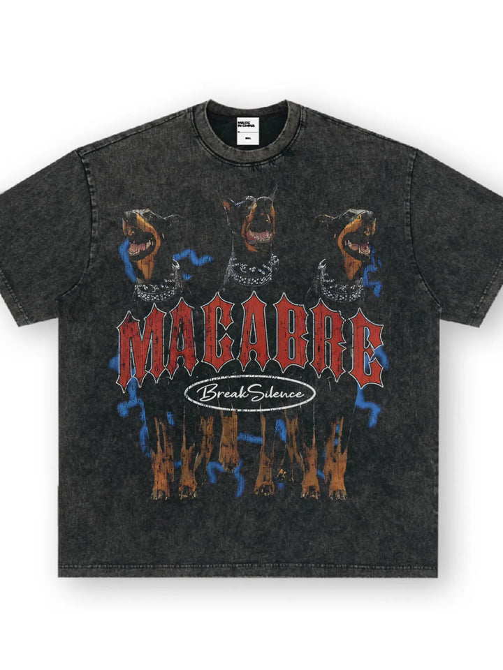 Men's Dog Graphic Oversized Round Neck T-Shirt