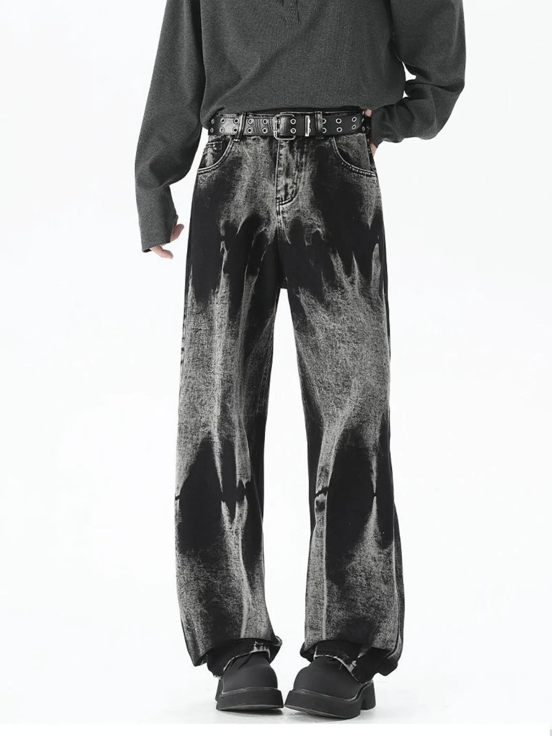 Men's Plus Size Washed Loose Fit Jeans