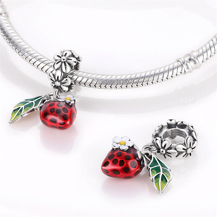 Copper-plated Silver Colorful Oil-drip Zircon DIY Bracelet Beads
