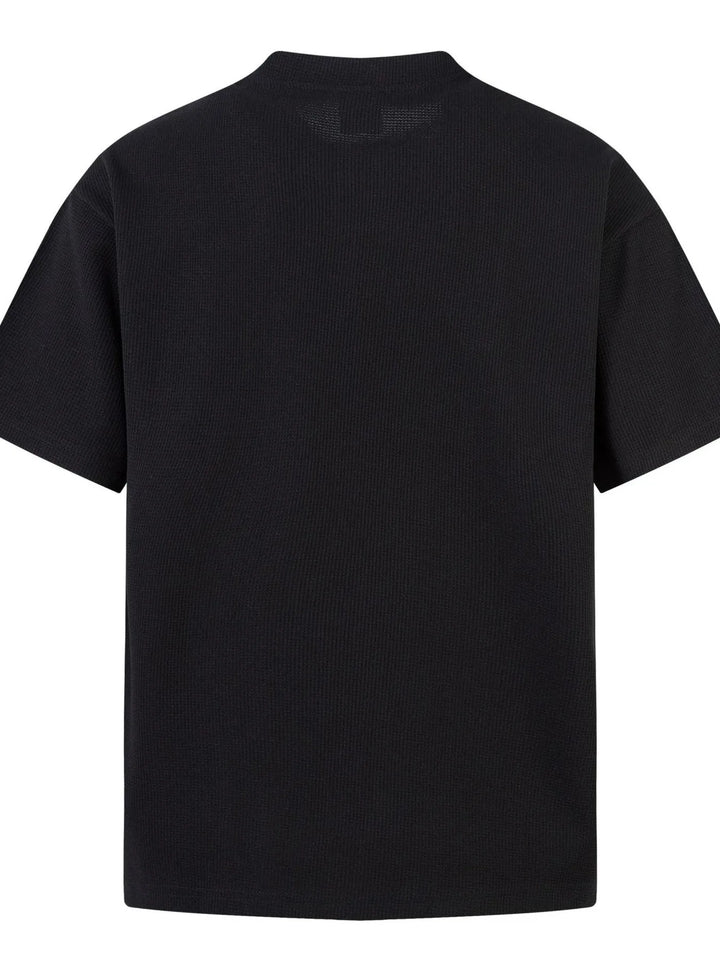 Men's Henley Structured Waffle-Knit T-Shirt