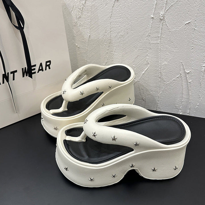 Fashionable Thick-soled Flip-flops For Women Suitable For Outdoor Wear