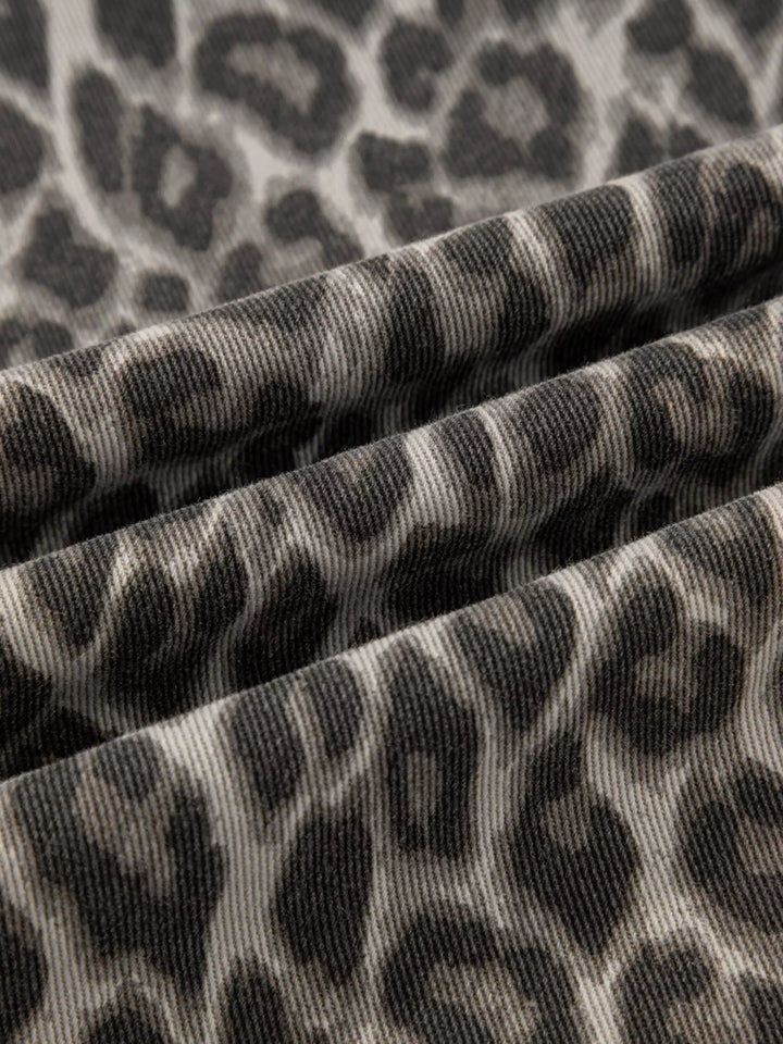 Leopard Straight Loose Leg Jeans