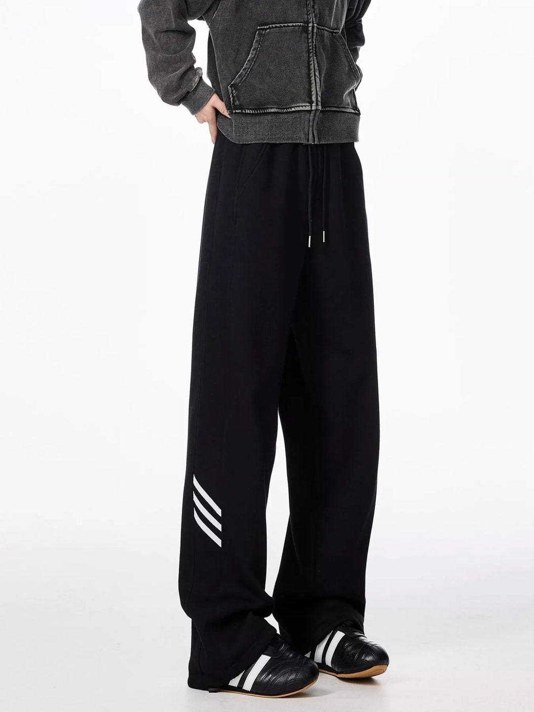Men's Plus Size Wide Leg Casual Sweatpants with Drawstring