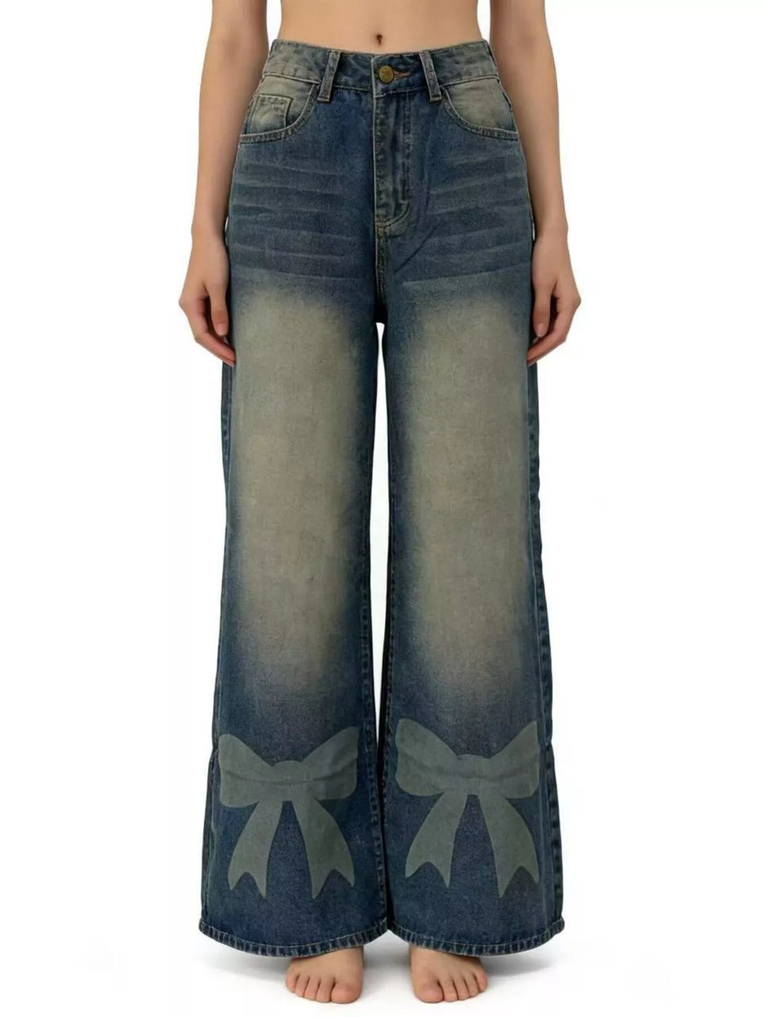 Bow Wide Leg Jeans
