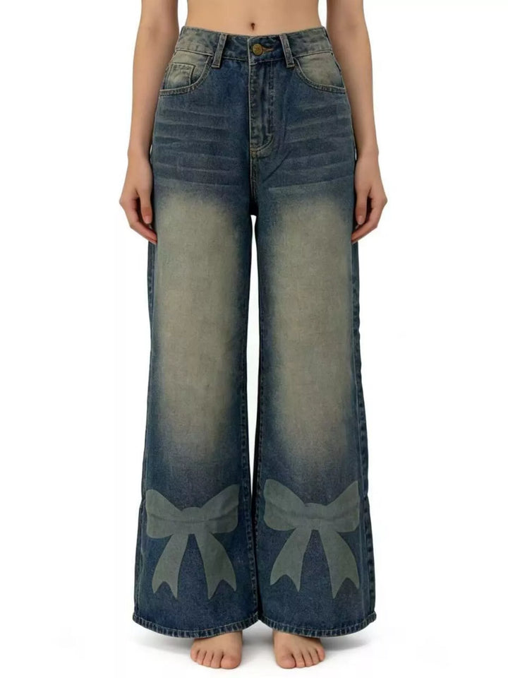 Bow Wide Leg Jeans