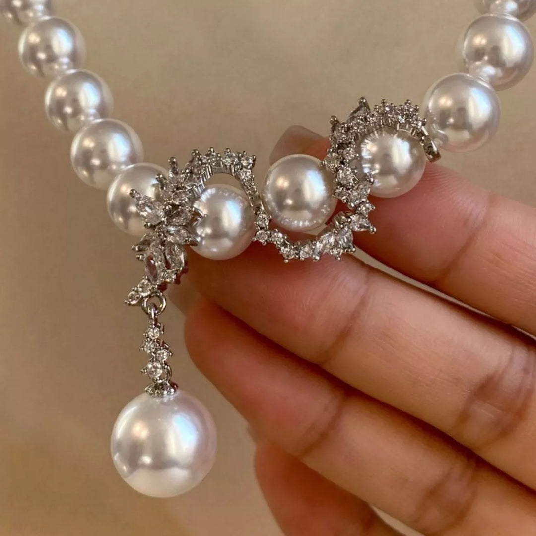 Zircon Pearl Necklace
