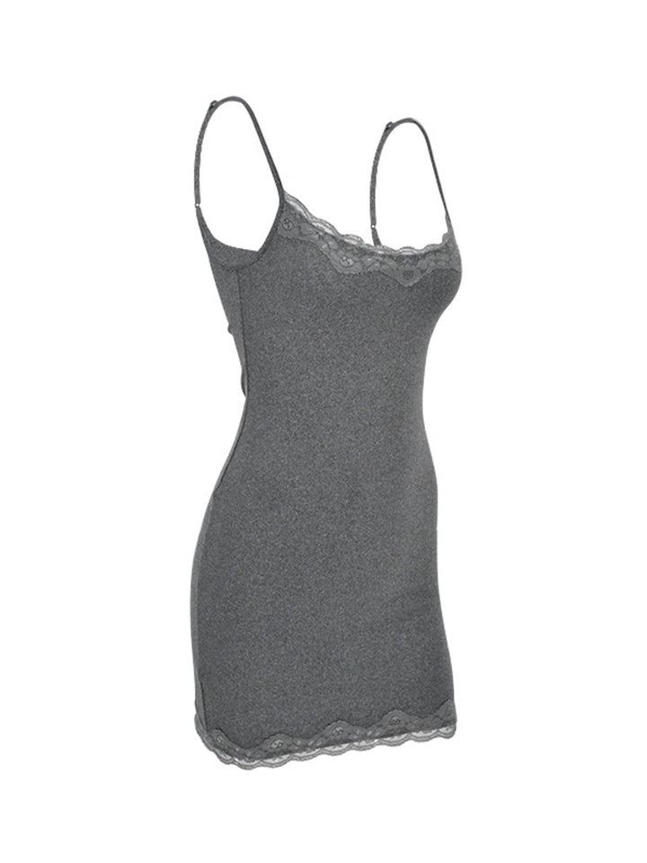 Lace Trim Bodycon Mini Dress