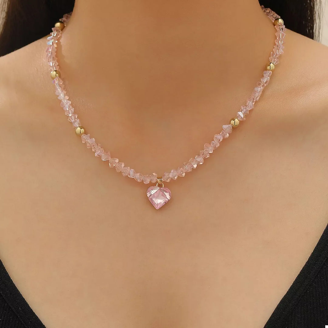 Pearl & Heart Pendant Necklace