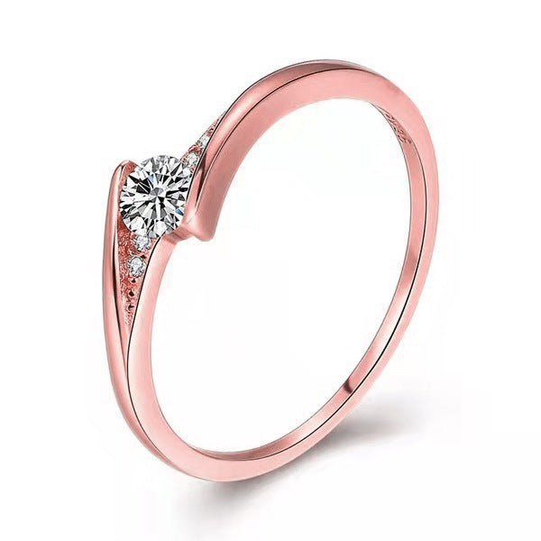 Mens Gold Alloy Round Engagement Ring