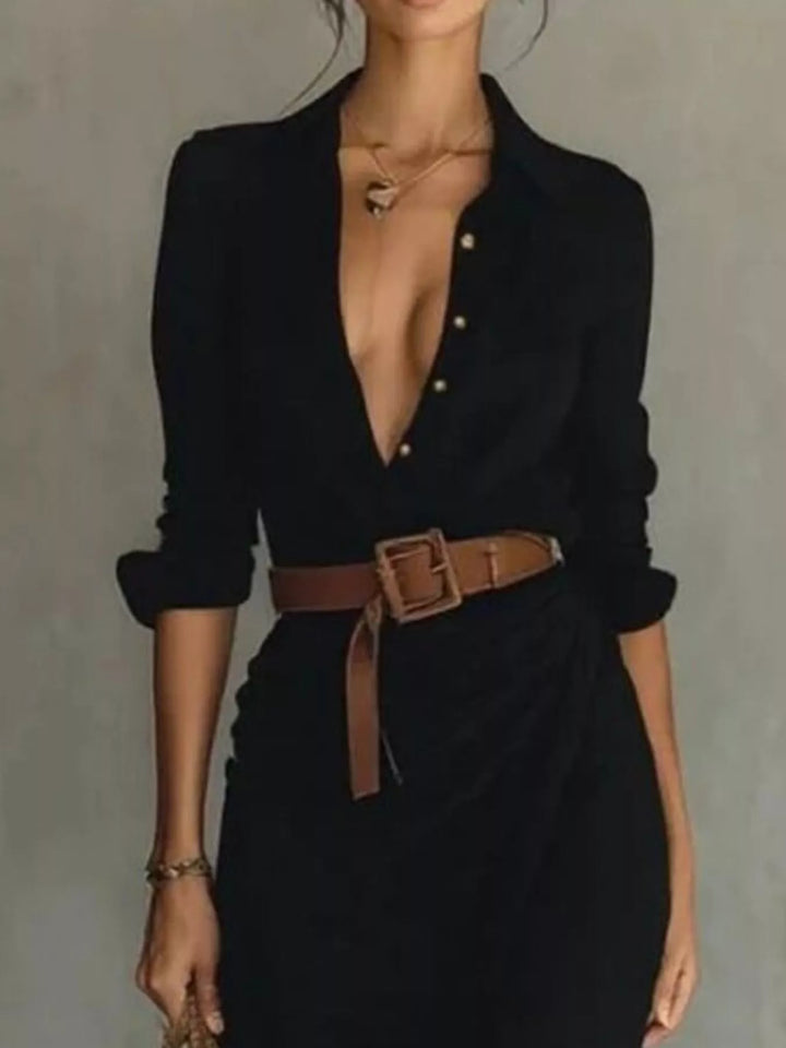 Full Size Ruched Long Sleeve Maxi Dress Plus Size