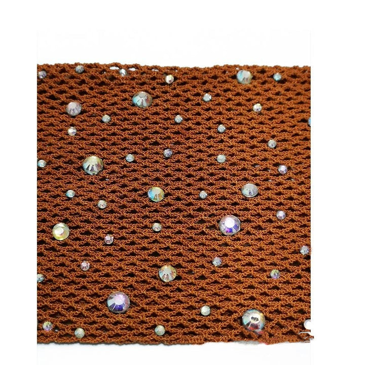 Women's Fishnet Tights With Hot-fixed Rhinestones And Colored Crystal Accents