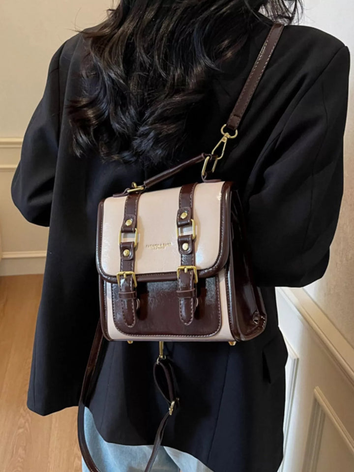 Vintage Style Buckle Backpack Bag