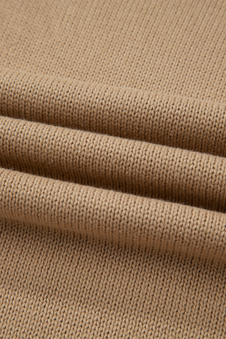 Pale Khaki Exposed Seam Drop Shoulder Oversize Sweater Mini Dress