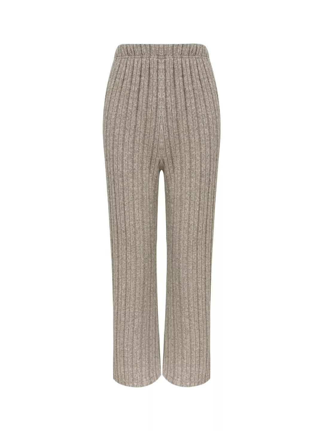 Plus Size Ribbed Knit Button-Front Top and Pants Set