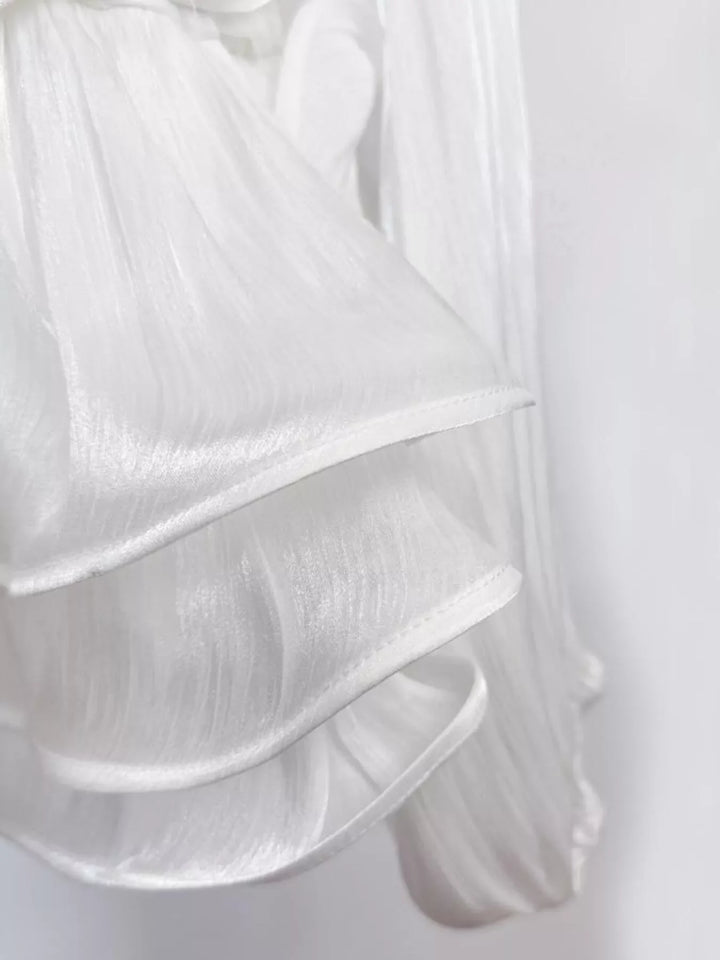 Ruffled Long Sleeve Mini Dress