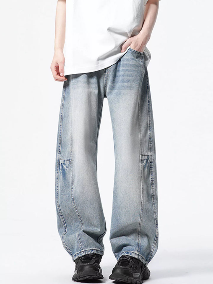 Men's Vintage Wash Wide Leg Jeans