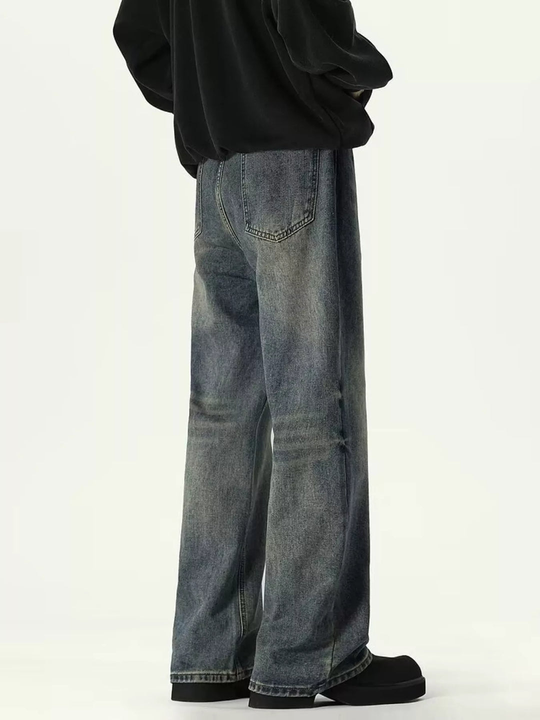 Men's Full Size Vintage Wash Relaxed Fit Jeans Plus Size