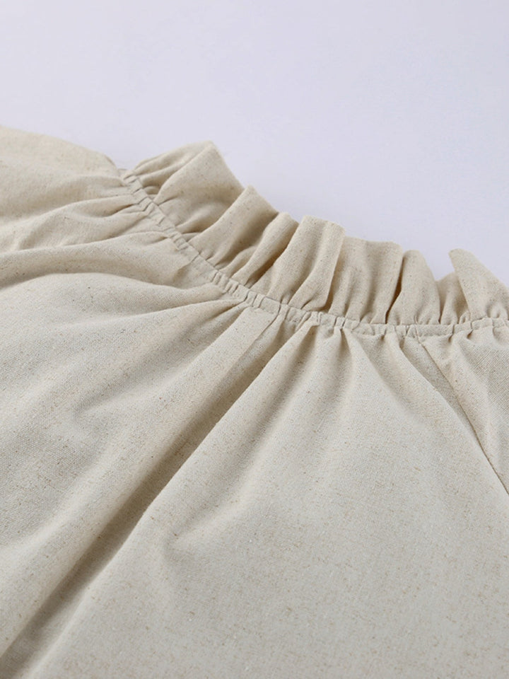 Tie Neck Flounce Sleeve Maxi Dress