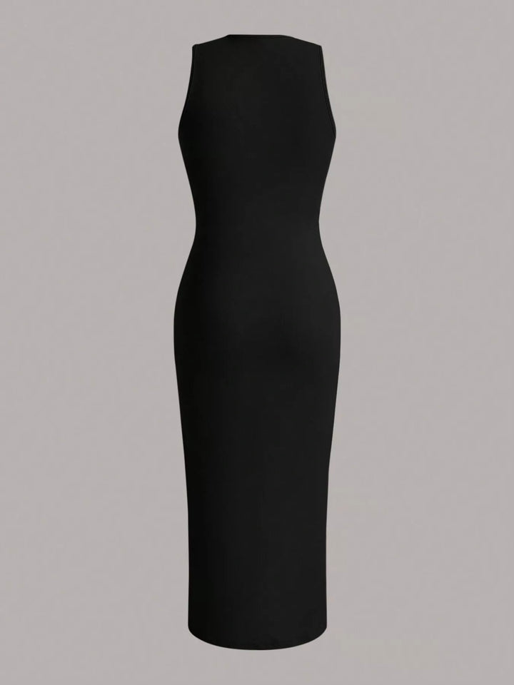 Sleeveless Round Neck Midi Dress