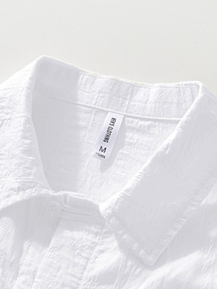 Men's Plus Size Casual Button Up Short Sleeve Shirt