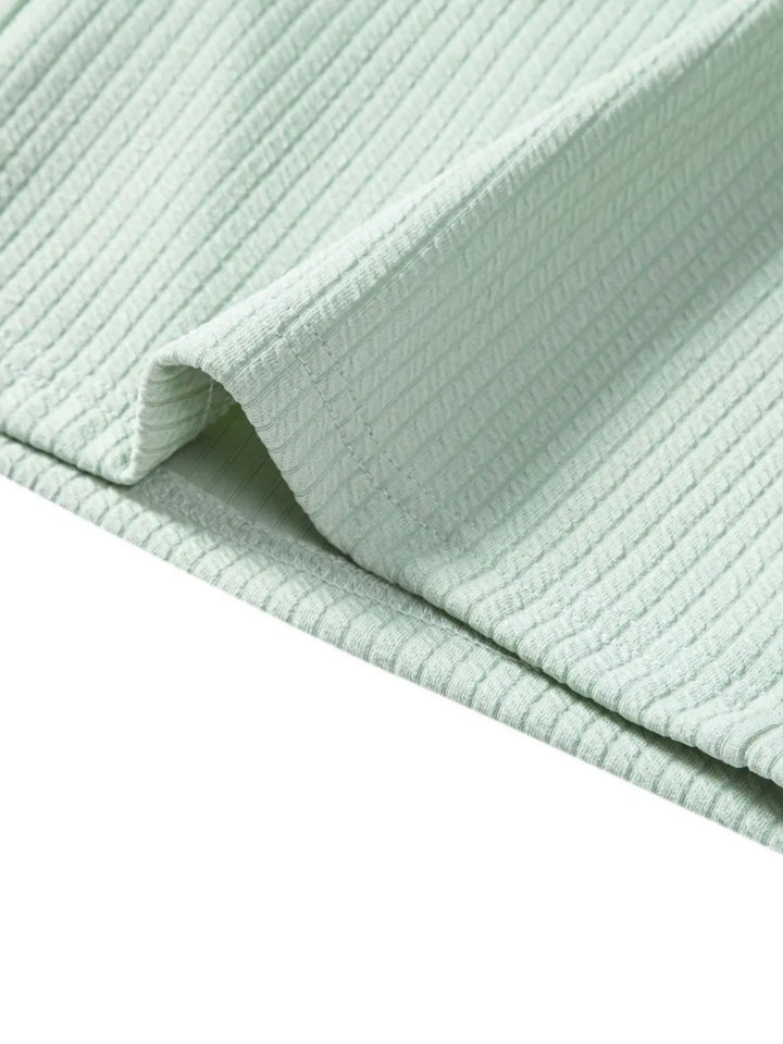 Men's Ribbed Short Sleeve Shirt and Shorts Set