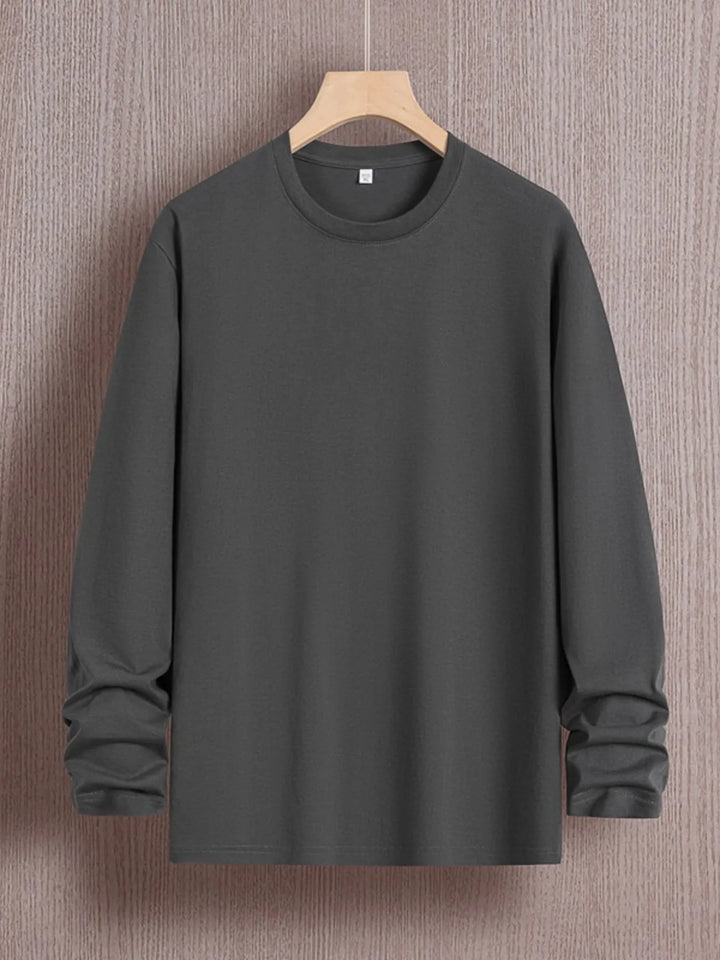 Men's Plus Size Round Neck Long Sleeve T-Shirt