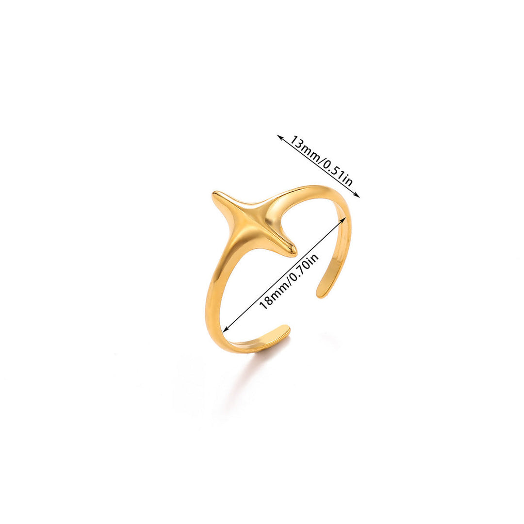 Geometric Line-cut Hollow Mens And Womens Ring